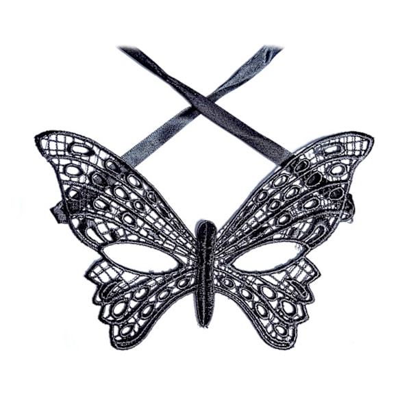 Venetian Eye Mask in Lace - Lace Mask Butterfly Masked Halloween svart
