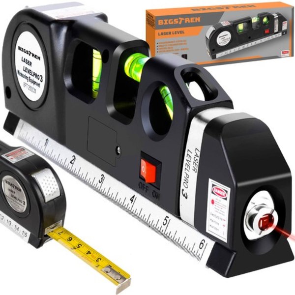 Tasoita laserilla | Laservesivaaka sisäänrakennetulla mittanauhalla 250 cm
