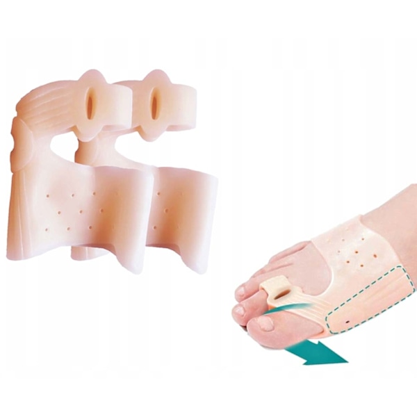 2 Pack Hallux Valgus Toe Separator Gel beige