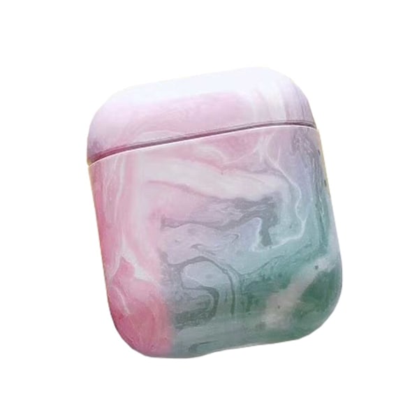 Apple AirPods 1/2 Case Fodral Skyddsfodral Rosa Marmor flerfärgad