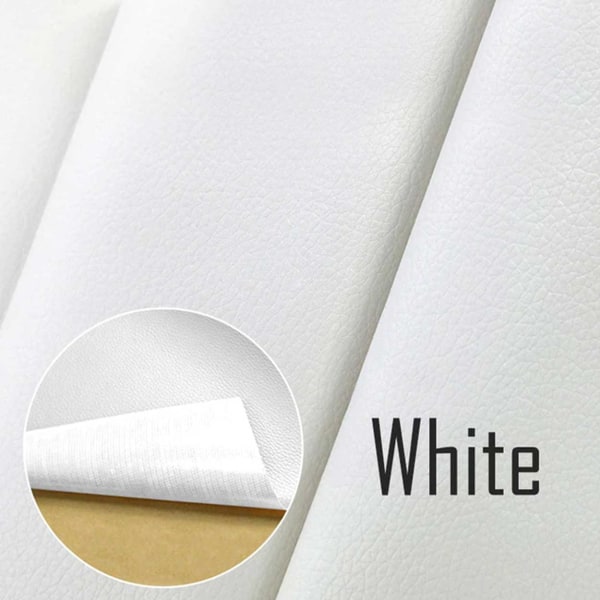 Selvklæbende læderfiksreparationsdekorationsplaster til sofa hvid 2ST 20x30 cm ark hvid
