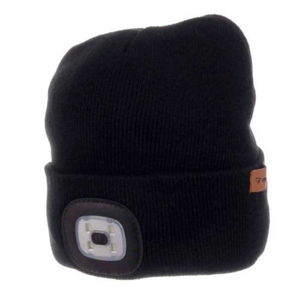 Hattu irrotettavalla mustalla LED-lampulla