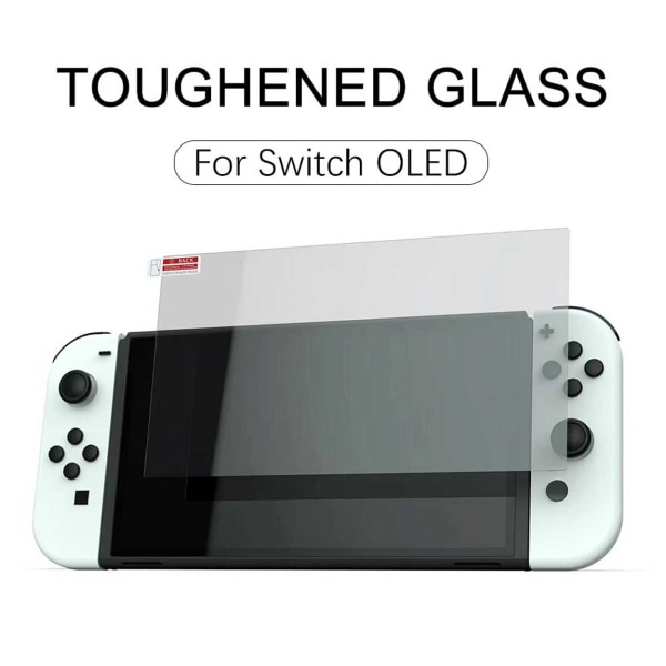 2-pak Nintendo Switch OLED-kompatible skjermbeskyttere i herdet glass gjennomsiktig