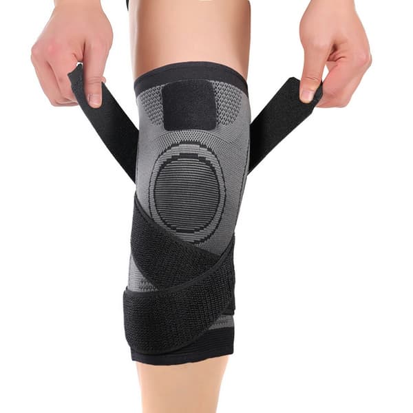 Knästöd med Kompression & Remmar – Elastiskt Sport Knäskydd Storlek L
