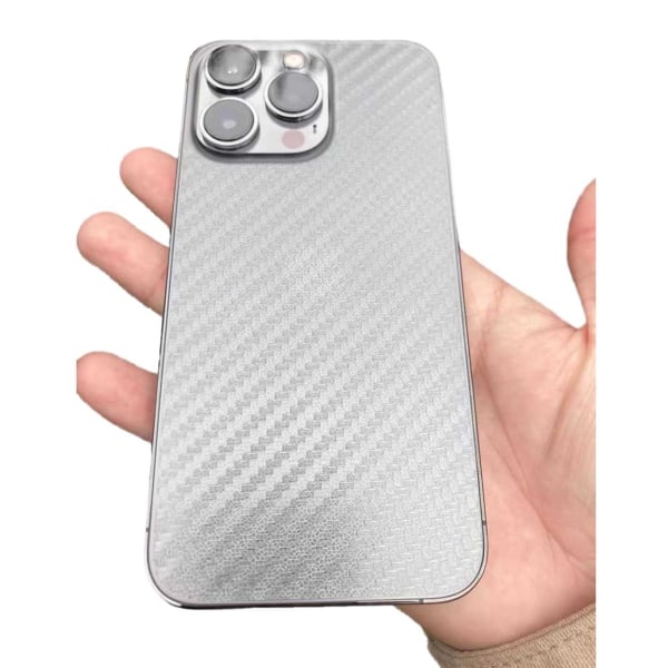 iPhone 14 Pro Max Skyddsfilm för Baksida Kolfiber Carbon Skin transparent