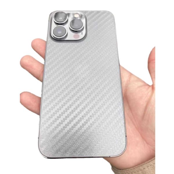 iPhone 14 Skyddsfilm för Baksida Kolfiber Carbon Skin transparent
