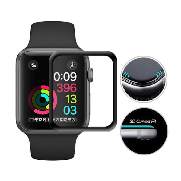 3-Pack Apple Watch Ultra 49mm Skärmskydd 3D Curve Displayskydd svart