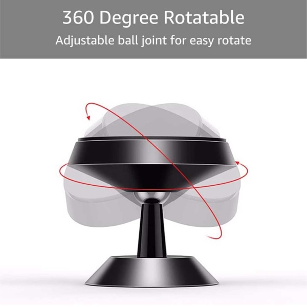 360 Roterbar Mobilhållare med Självhäftande Magnet Bilhållare Svart svart