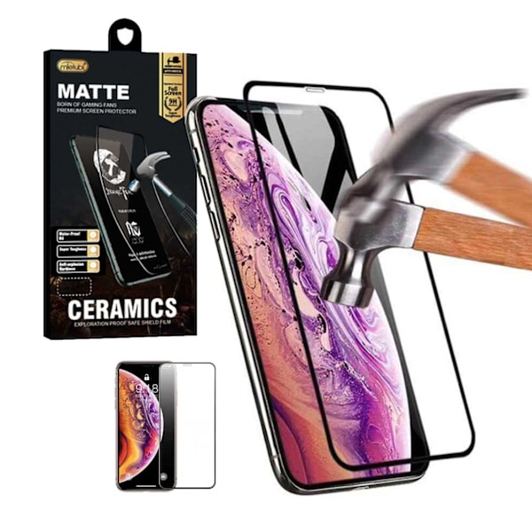 iPhone 12 Pro Max Screen Protection matt keramisk hærdet glas carbon fiber sort