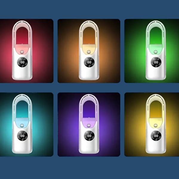 Bladlös Bordsfläkt med Luftfuktare USB RGB vit