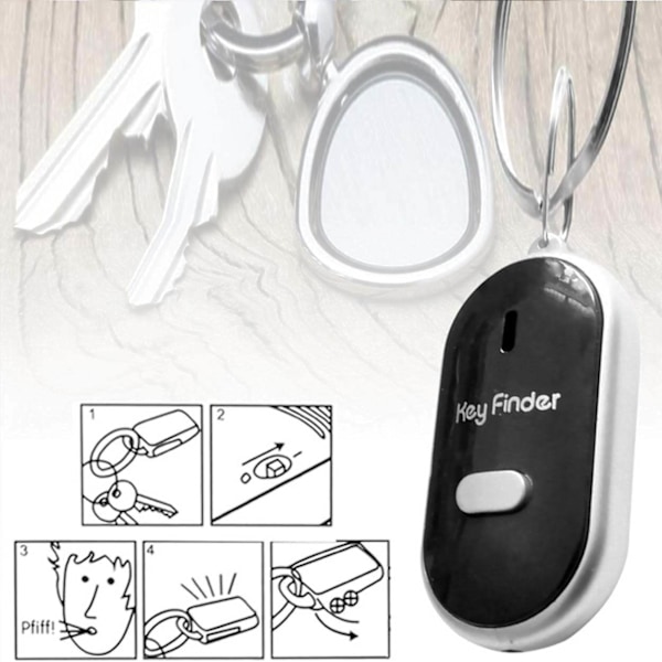 Key Finder Key Finder med fløjtefunktion Sort sort