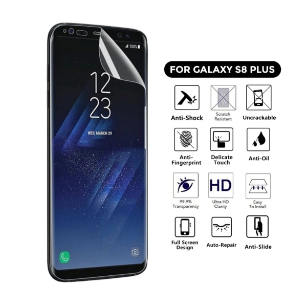 Kattava Galaxy S8 Plus -näytönsuoja Nanoedge läpinäkyvä