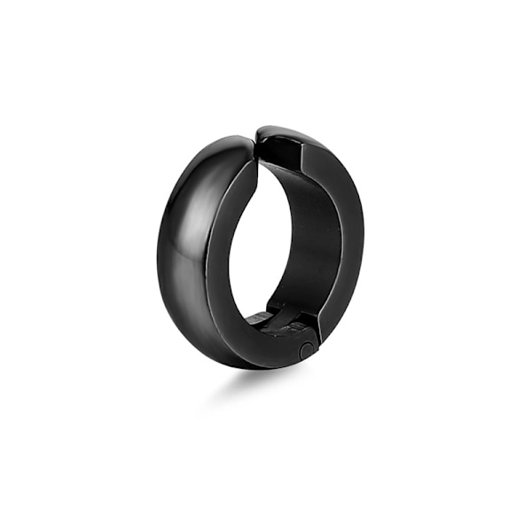 Falsk piercing ørering uden hul tyk ring sort sort