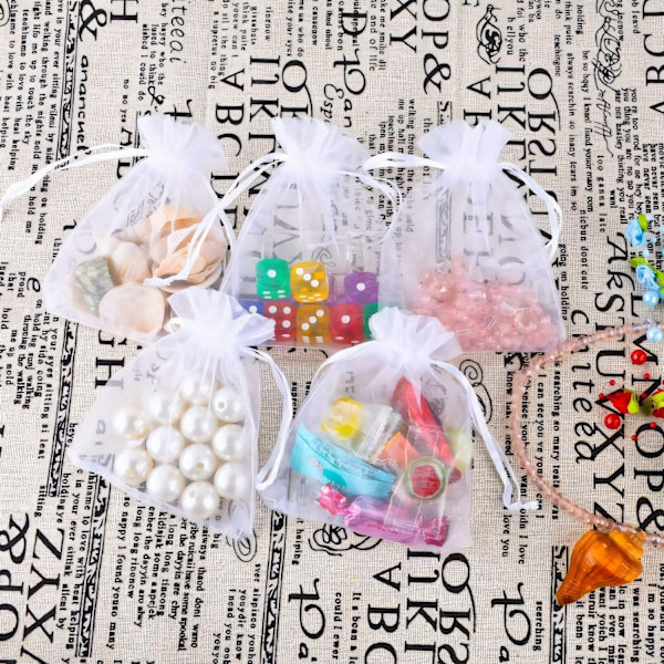 100-Pack Organzapåsar 7x9cm Grå