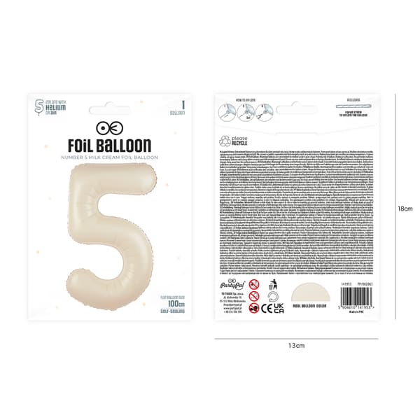 Folieballong Siffra 6 Kräm Beige 100 cm beige