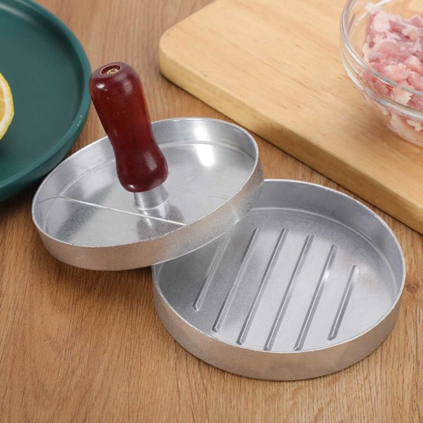 Hamburger Form Hamburger Press for perfekte burgere sølv
