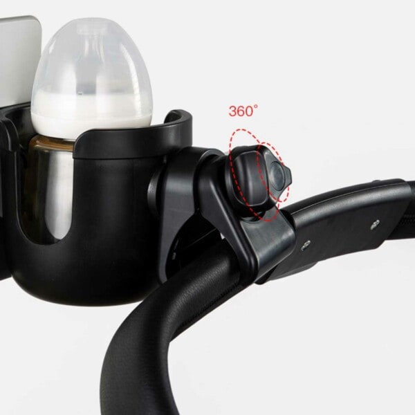 Barnevogninnehaver for mobil og flaske - Mobile Holder Bottle Holder barnevogn svart