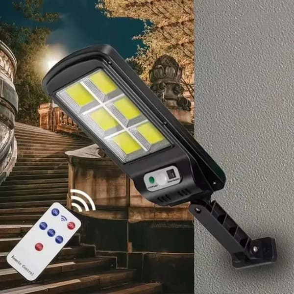 LED Strålkaster 90W med Solcelle, Bevægelsessensor og Skumringssensor IP67