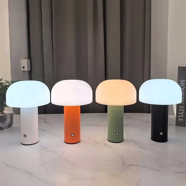 Retro Bordlampe Svamp | Trådløs Genopladelig LED Lampe Grøn