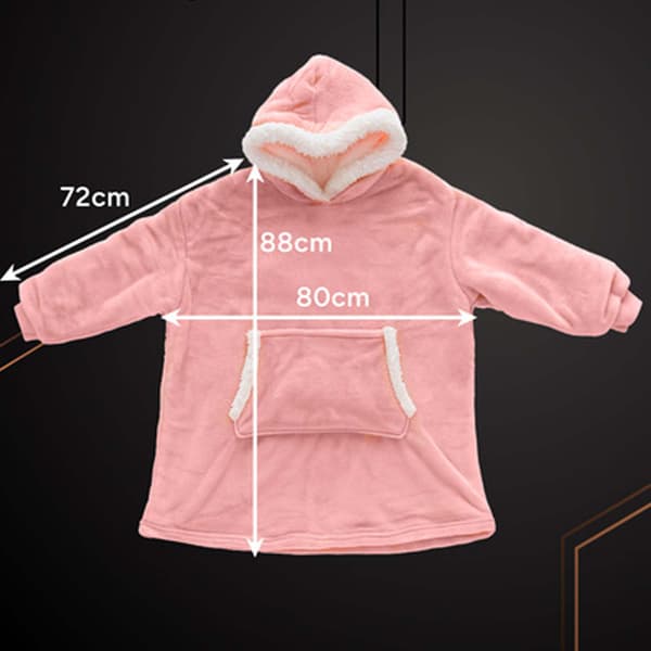 Oversize Hoodie Tæppe med Ærmer Rosa pink one size