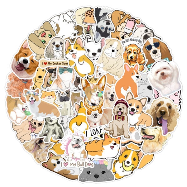 50 klistermærker Hunde flerfarvet