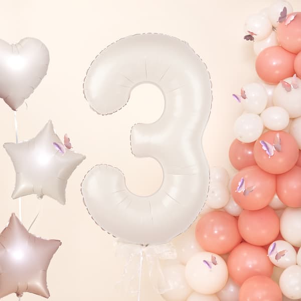 Folioilmapallo numero 4, kermanbeige, 100 cm beige
