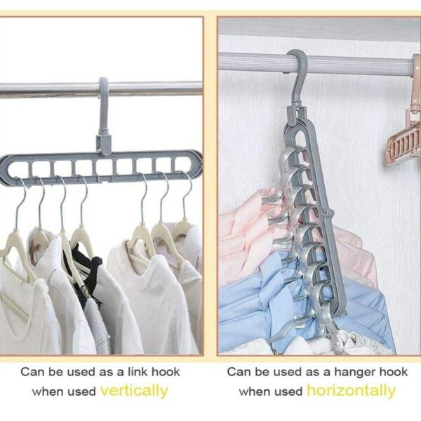 Multi Hangers for garderobe - klær kleshengere for ekstra plass grå