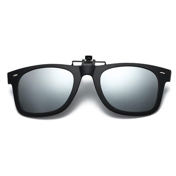 Clip-on Wayfarer solbriller spejlglas til eksisterende briller sort