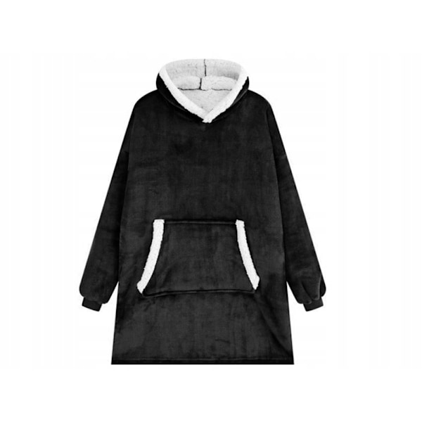 Snuggie Hættetrøje Tæppe Oversize Tæppe Sweater Sort grå
