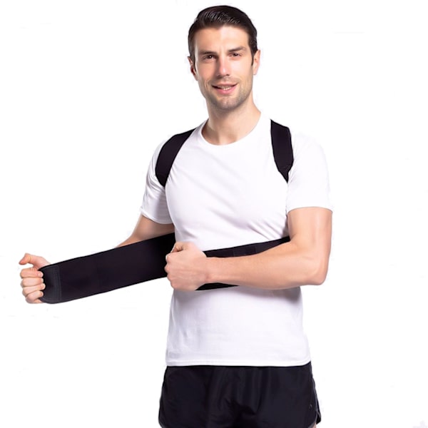 Stærk tilbage vest holder vest ryglæn for bedre kropsholdning sort
