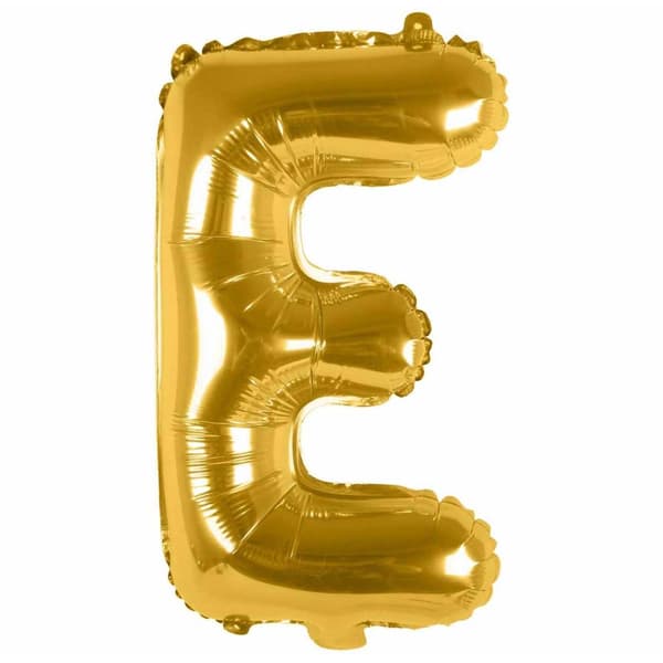 Brev ballon guld 80cm store bogstaver: e E