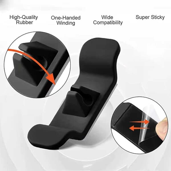 2-pack selvklebende kabelholder hvit grå flerfarget
