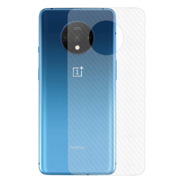 3-pack OnePlus 7T Hiilikuituvinyyli ihon tarran suojakalvo takaisin läpinäkyvä