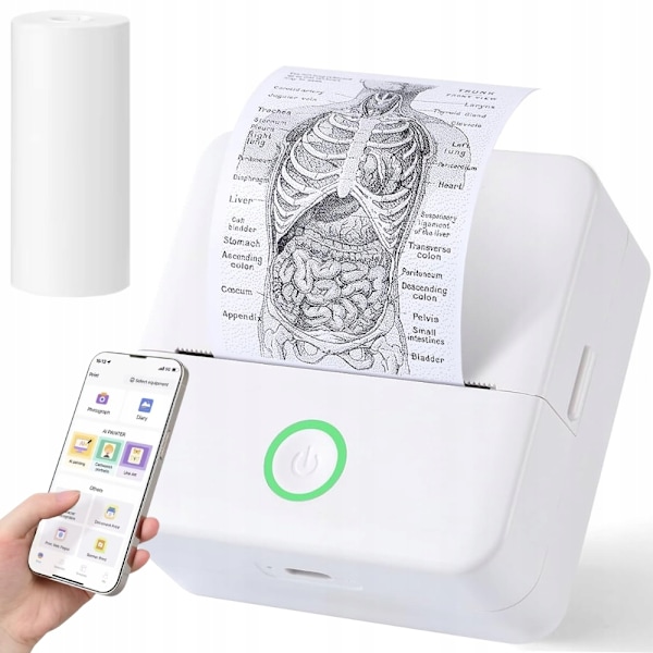 Genopladelig Bærbar Termisk Printer til Mobil