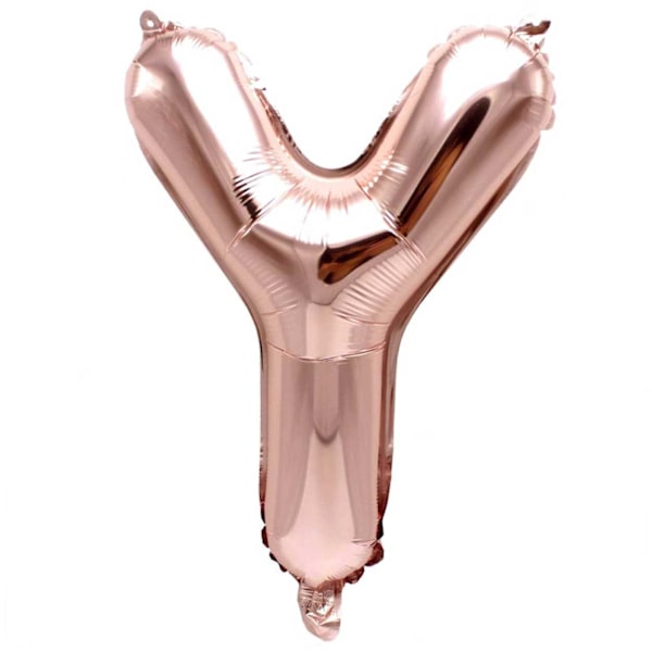 Brevballon rosé guld 80cm store bogstaver: y Y