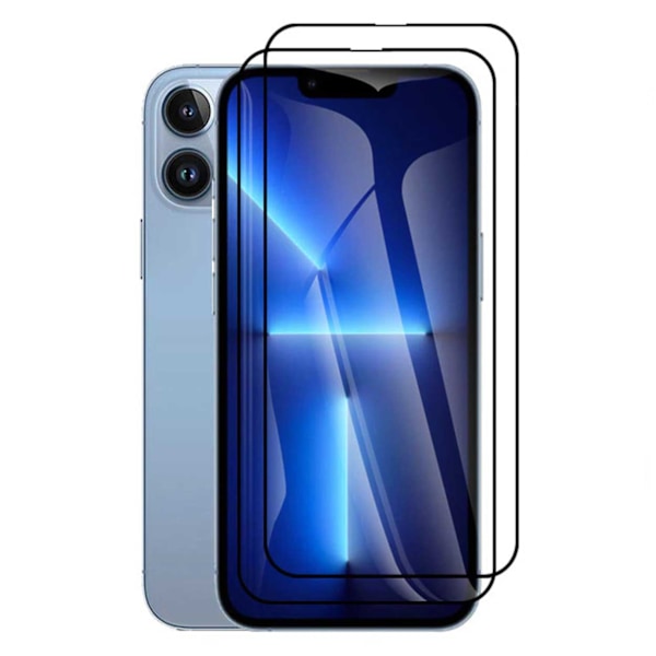 2-Pack iPhone 13 Pro Max Härdat Glas Skärmskydd Kolfiber svart