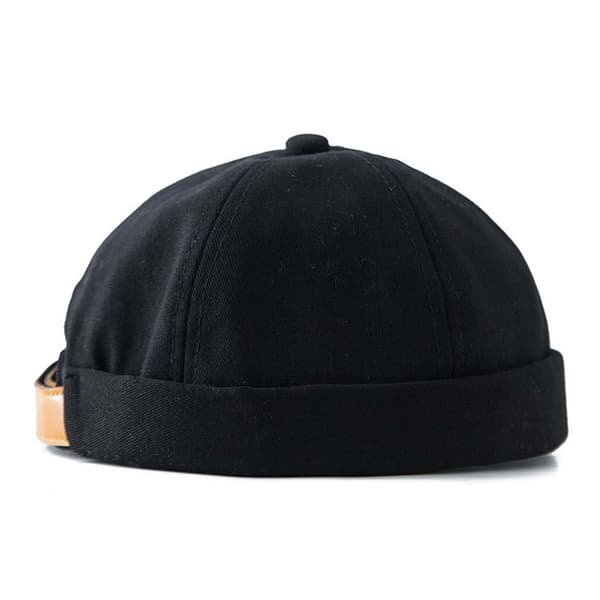 Svart Miki Hat Keps Rullad Skärm Mössa Beanie Docker Sotarmössa svart