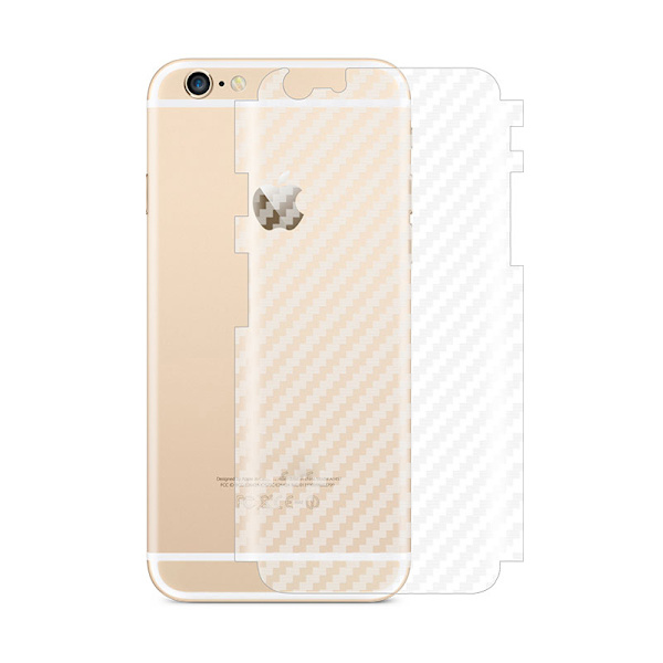 3-pack iPhone 8 Plus Kolfiber Skin Skyddsplast Baksida transparent