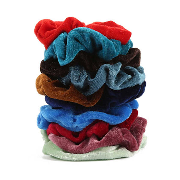 40-pack Scrunchies Hårsnoddar Sammet Flanell Olika Färger flerfärgad