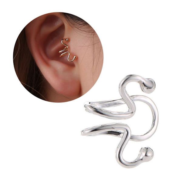 Fake Helix Tragus Piercing Öron Örhänge Ear Cuff utan Hål Silver silver