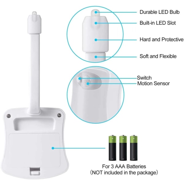 Toalettlampa Rörelsesensor - LED-ljus till Toalett vit