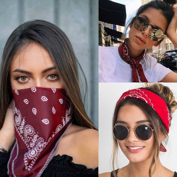 Bandana Scarf Sjal Snusnäsduk Paisleymönster Gul gul