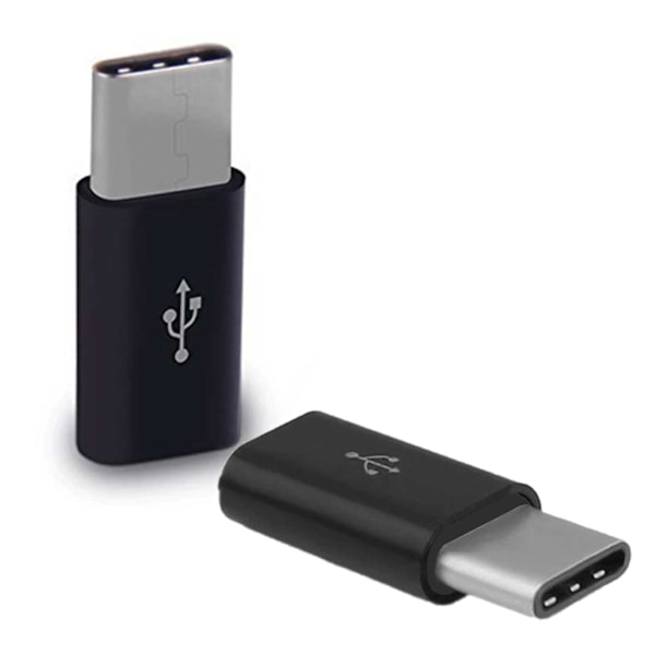 Android Micro USB til USB C OTG -adapter svart