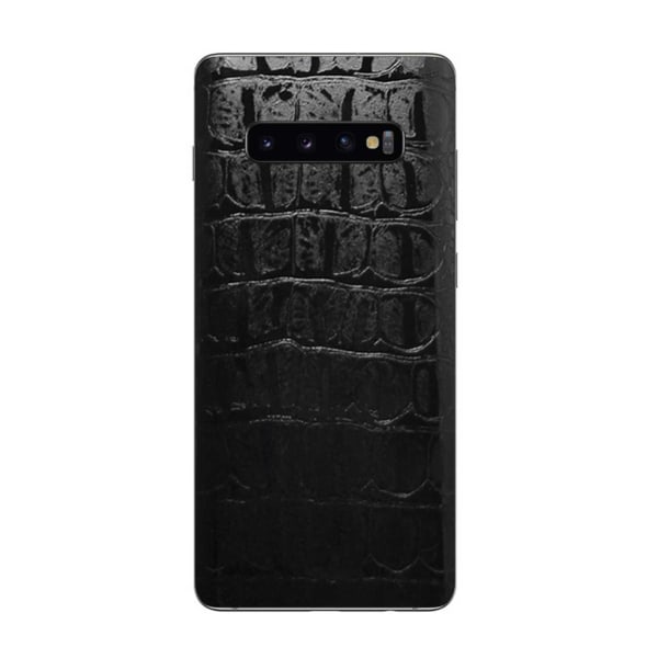 Galaxy S10 plus læder læder vinyl hud decal beskyttende film krokodille sort