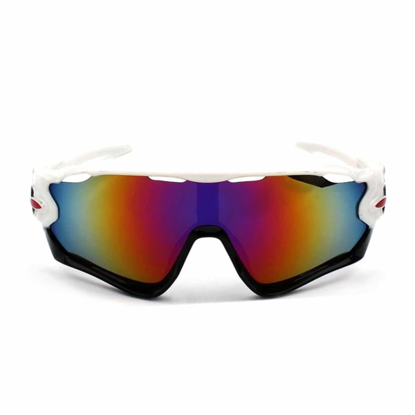 Cykelglasögon Sport Solglasögon för Cykling Spegelglas Svart Vit flerfärgad