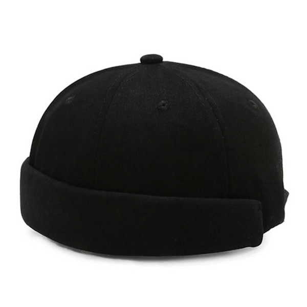 Miki Hat Caps Rolled Screen Hat Beanie Docker SOTARM HOT - MUSTA musta