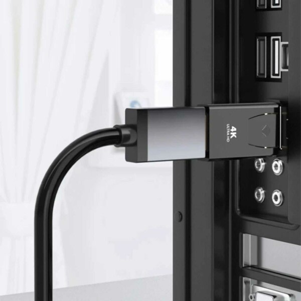 Näyttöportti DP-uros-HDMI-naarassovitin 4K musta