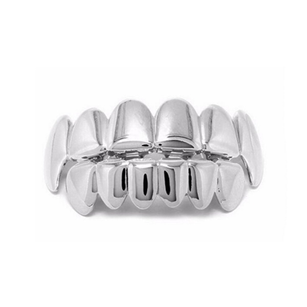 2-pack grillz hip hop sølv tand smykker bling guld tænder en $ ap sølv