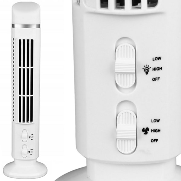 Bladlös Tornfläkt Bordsfläkt 38cm Vit vit