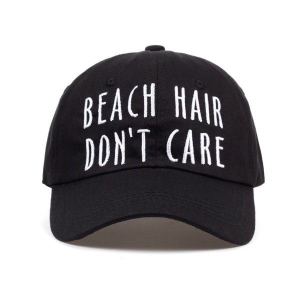 Musta strapback cap dad hattu ranta hiukset eivät välitä musta